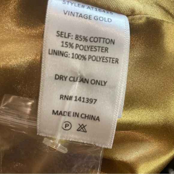 ASTR THE LABEL Sz XL Double Breasted Vintage Gold Lined Blazer Jacket w/ Pockets - Picture 9 of 11